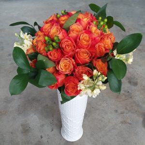 50 orange roses front